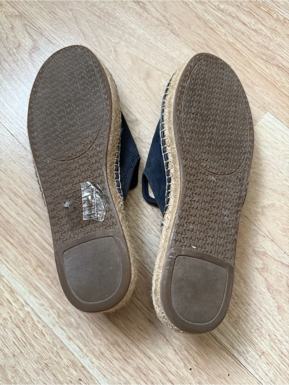 Michael Kors Women’s Blue Leather and Suede Slip On Mules Size 7